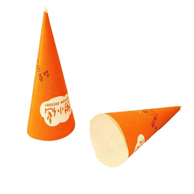 Embalagem à prova de umidade Cone de papel de sorvete com papel branco revestido
