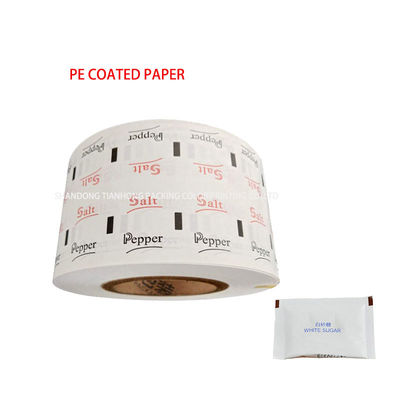 Rolo de papel revestido em PE para embalagens de bastões de açúcar 100% de pasta de madeira virgem