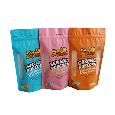 Logotipo personalizado de plástico de qualidade alimentar Stand Up Pouch Zip Lock Saco de embalagem para lanches