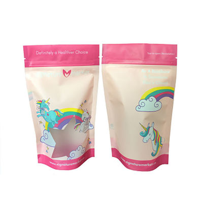 Logotipo personalizado de plástico de qualidade alimentar Stand Up Pouch Zip Lock Saco de embalagem para lanches