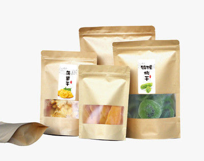 Logotipo personalizado de plástico de qualidade alimentar Stand Up Pouch Zip Lock Saco de embalagem para lanches