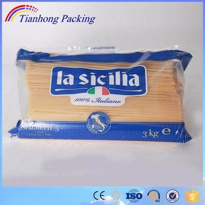 Impressão personalizada de farinha de plástico transparente macarrão pasta saco de embalagem de espaguete