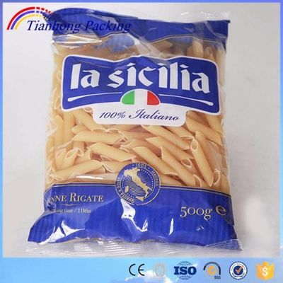 Impressão personalizada de farinha de plástico transparente macarrão pasta saco de embalagem de espaguete