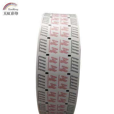 Papel revestido com película de PE para tubo de açúcar doçador saquete embalagem em cores personalizadas