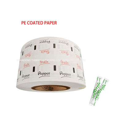 Impressão personalizada de papel revestido com PE para papel rolante de açúcar pimenta sal