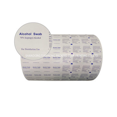 Rolo de filme de preparação de álcool pequeno 73GSM impresso sob medida e à prova d'água para o mercado de celulose